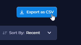 The Export as CSV button